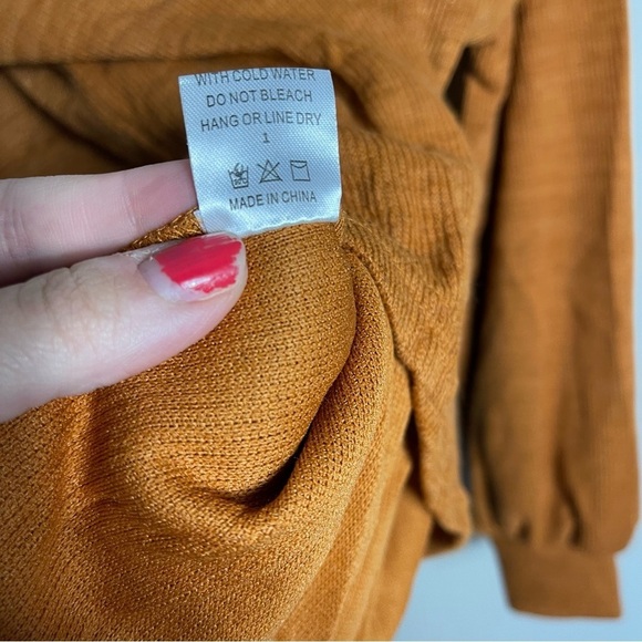 Grace Emma Ribbed Sweater Size Large Rust Orange Fall New with Tags - Picture 5 of 7